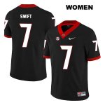 Women's Georgia Bulldogs NCAA #7 D'Andre Swift Nike Stitched Black Legend Authentic College Football Jersey WWI7854FD